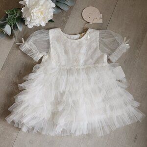 Tutu Du Monde Bebe Milk White Tulle Dress Lucky Charm Party Flower Girl